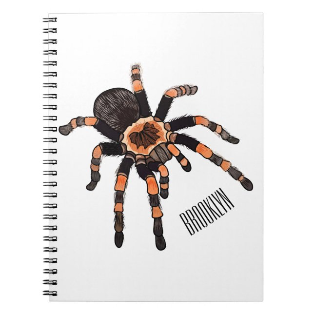 Tarantula cartoon illustration notebook (Front)