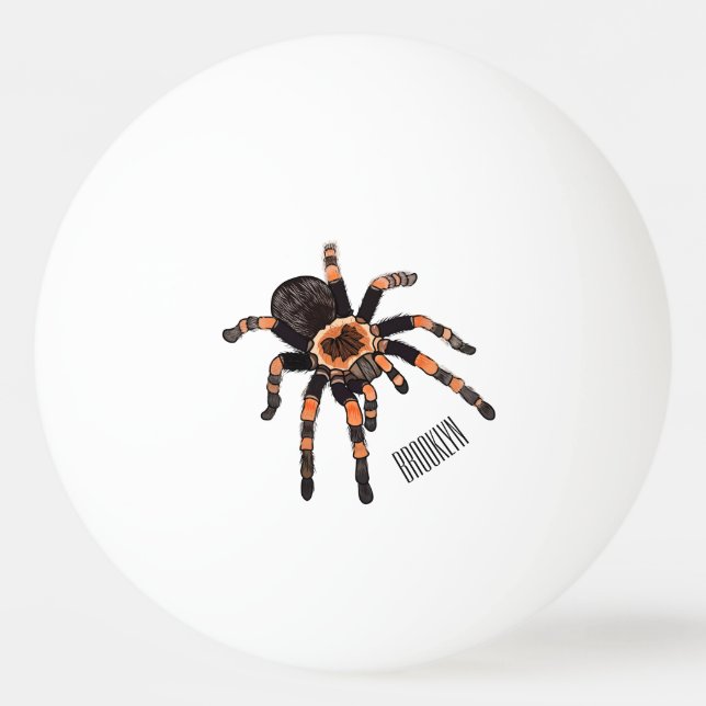 Tarantula cartoon illustration ping pong ball (Front)