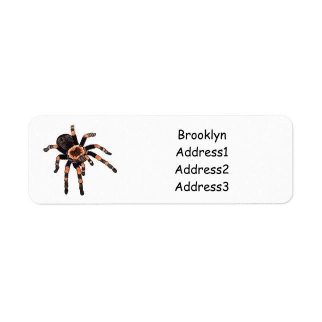 Tarantula cartoon illustration return address label (Front)