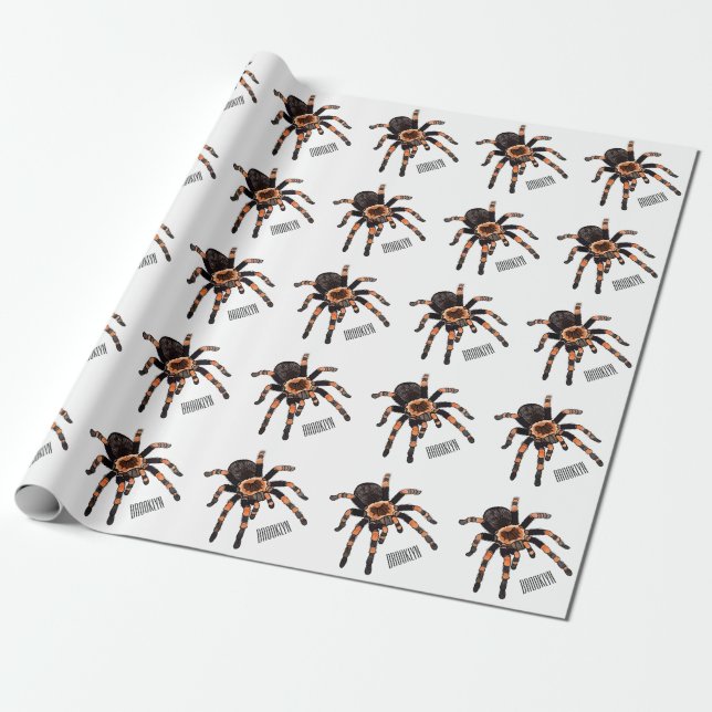Tarantula cartoon illustration wrapping paper (Unrolled)