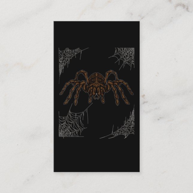 Tarantula Cobwebs Spider Halloween Business Card (Front)