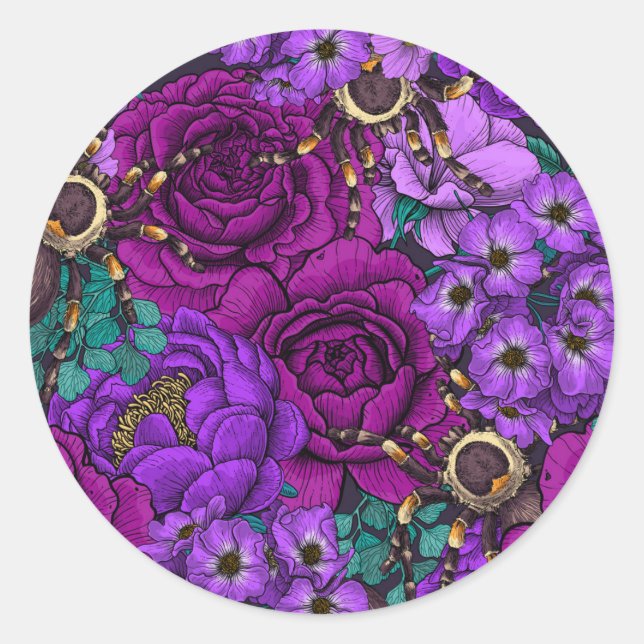 Tarantula garden 3 classic round sticker (Front)