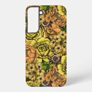 Tarantula garden, yellow and orange samsung galaxy case