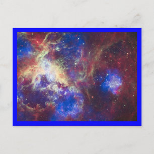 Tarantula Nebula Blue Border Postcard