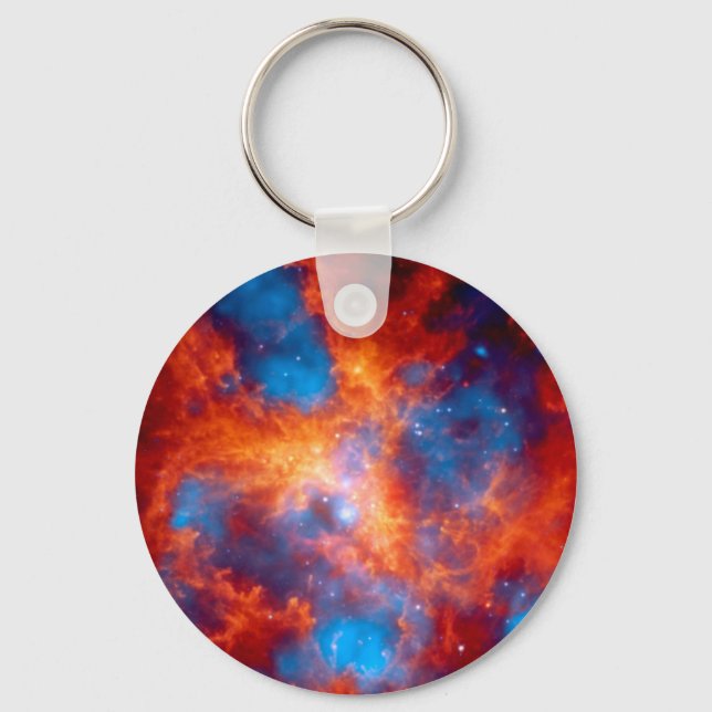 Tarantula Nebula Colourful Infrared Space Photo Key Ring (Front)