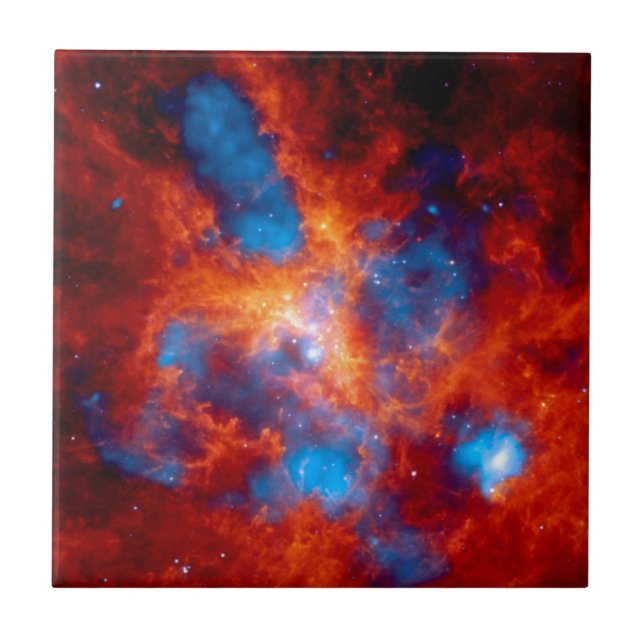 Tarantula Nebula Colourful Infrared Space Photo Tile (Front)