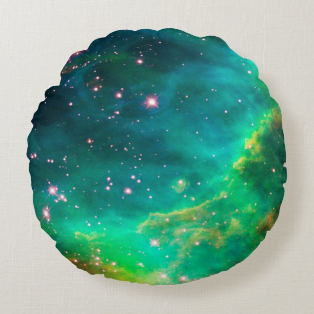 Tarantula Nebula Star Cluster Galaxy Image Round Cushion (Front)
