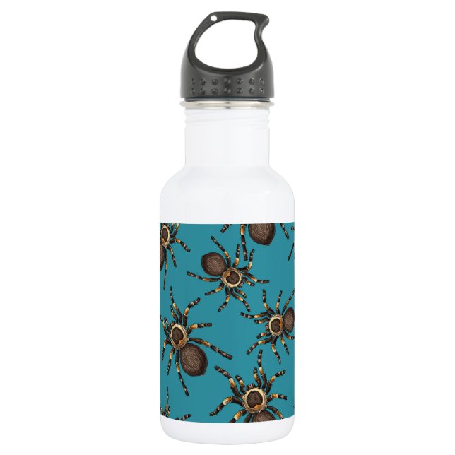 Tarantula on blue 532 ml water bottle (Front)