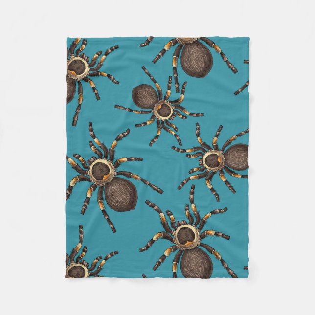 Tarantula on blue fleece blanket (Front)