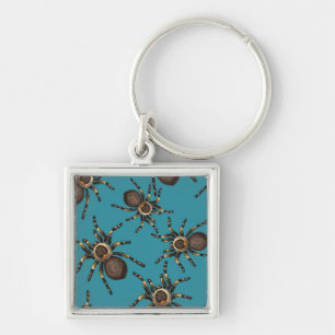 Tarantula on blue key ring