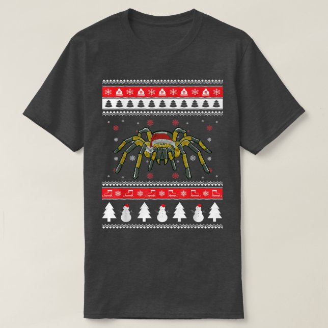 Tarantula Pet Lover Ugly Christmas  T-Shirt (Design Front)
