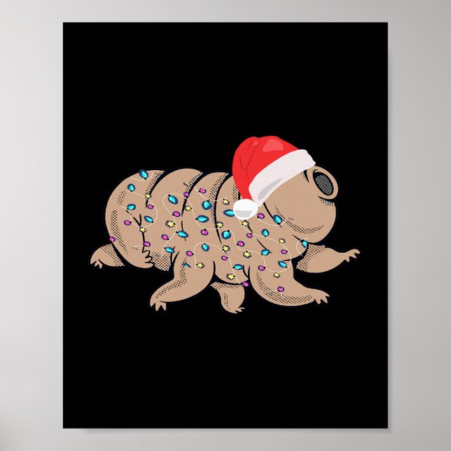 Tardigrade Christmas Water Bear Microbiologist Fun Poster (Front)