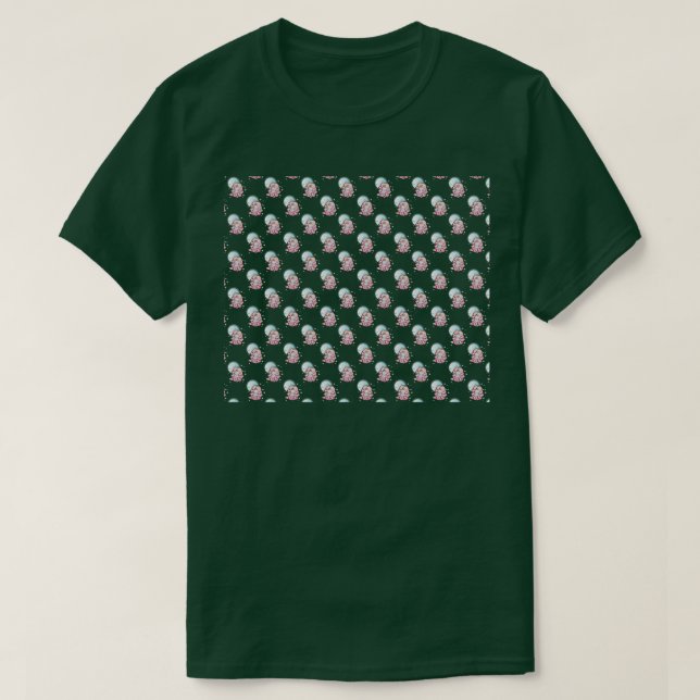 Tardigrade In Space White Pattern T-Shirt (Design Front)