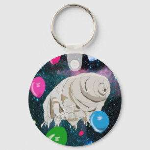 Tardigrade in Space with Colourful Balloons  Key Ring
