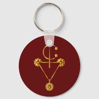 Tarditional Tazerzit Amazigh on Royal Red Bg Key Ring