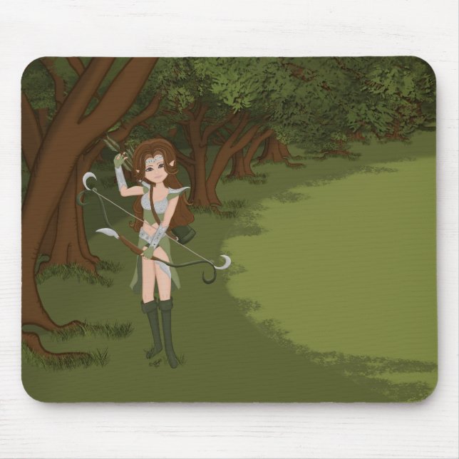 Taren the Archer Warrior Elf Girl Mouse Pad (Front)