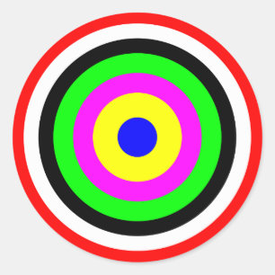 Target, coloured circles classic round sticker