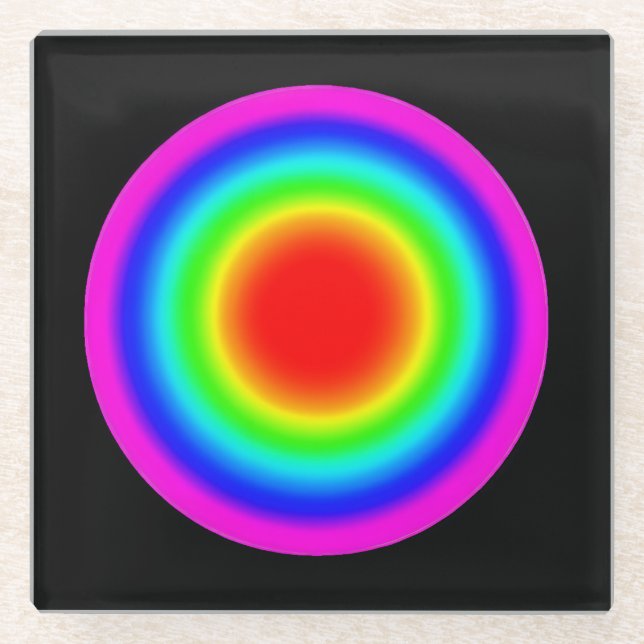 Target for Love – Pride Art  Glass Coaster (Front)