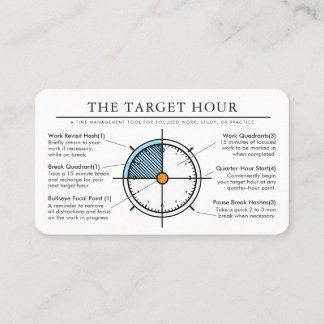 Target Hour Focus Tool | Work | Study | Practice Business Card