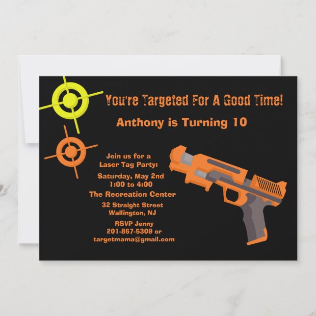 Target Laser Tag Birthday Party Invitation (Front)