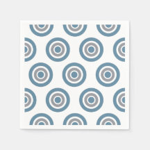 Target Pattern Blue Grey White Cocktail Napkins