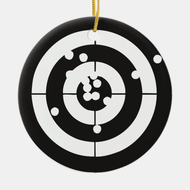 Target Practice Ceramic Ornament (Front)