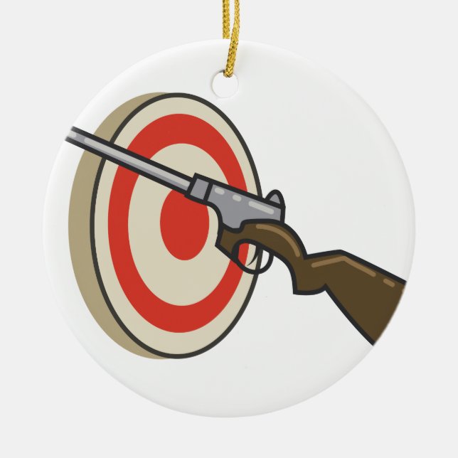 Target Shoot Ceramic Tree Decoration (Front)