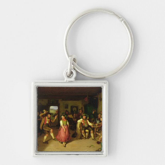Target Shooting and Dancing in Oberbayern, 1841 Key Ring (Front)