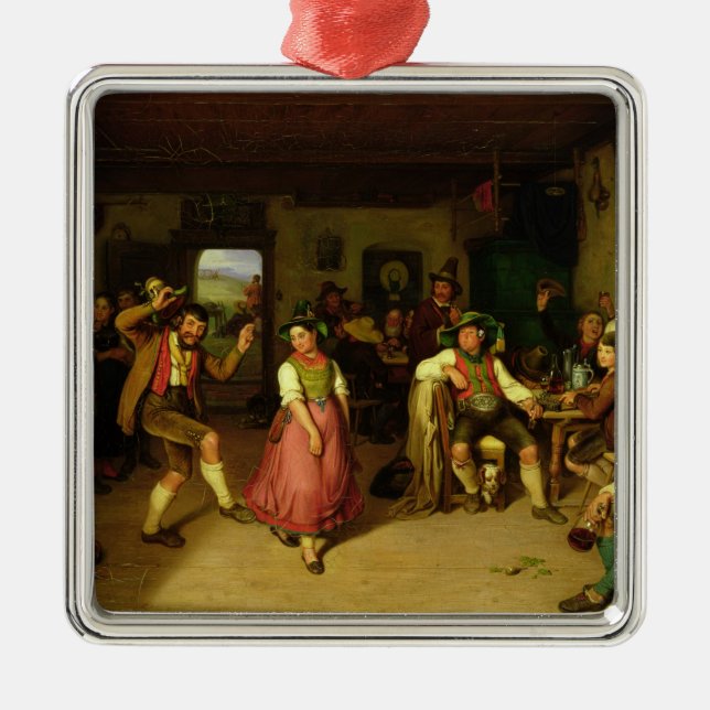 Target Shooting and Dancing in Oberbayern, 1841 Metal Ornament (Front)