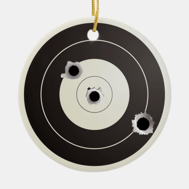 Target shooting ceramic tree decoration (Front)