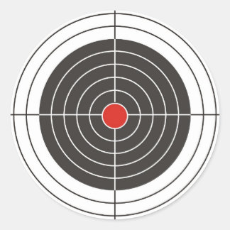 Target shooting for gun, rifle or firearm shooter classic round sticker