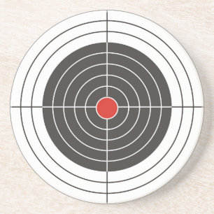 Target shooting for gun, rifle or firearm shooter coaster