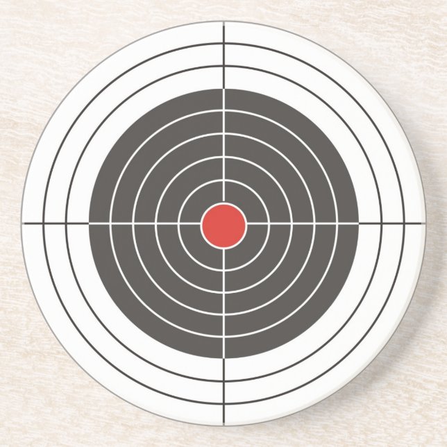 Target shooting for gun, rifle or firearm shooter coaster (Front)