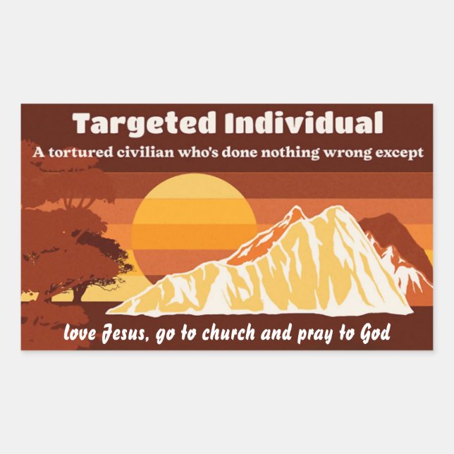 Targeted Individual Custom Text Response Rectangular Sticker (Front)