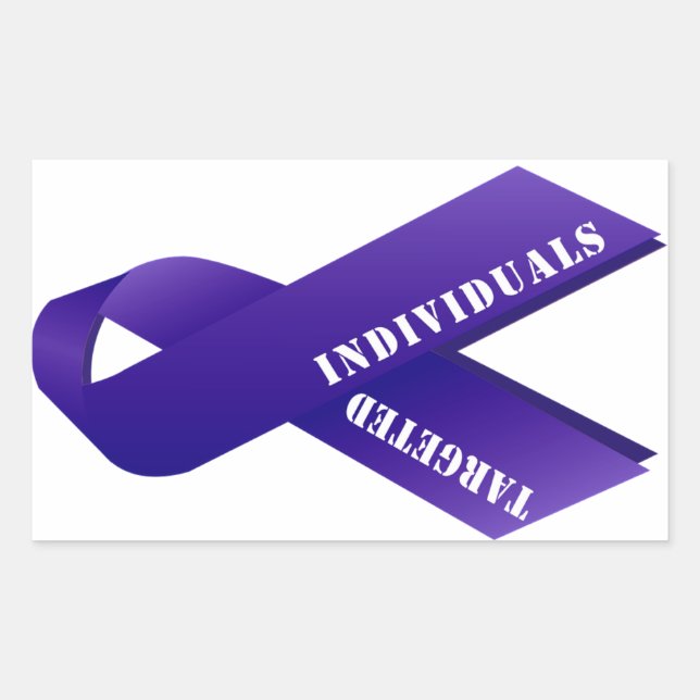 Targeted Individuals Awareness Indigo Ribbon Rectangular Sticker (Front)