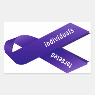 Targeted Individuals Awareness Indigo Ribbon Rectangular Sticker
