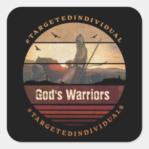 Targeted Individuals Awareness Knight Horseback Square Sticker