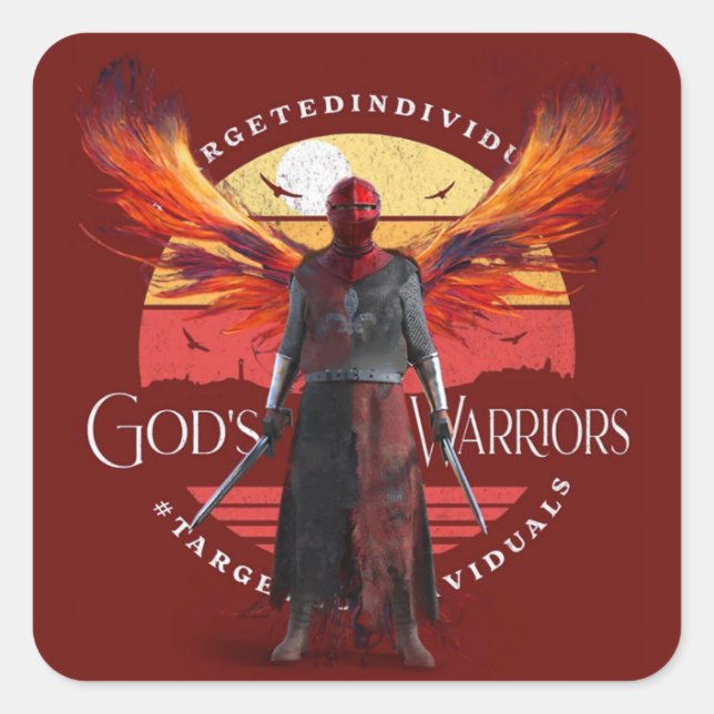 Targeted Individuals Knight Warrior Square Sticker (Front)