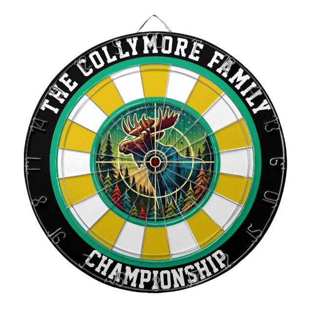 Targeted Moose in Forest Design Dartboard (Front)