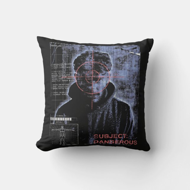 Targeted - Techno-Brutalist Streetwear Design Cushion (Front)