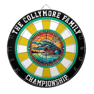 Targeting Crocodile in Lake Art Dartboard