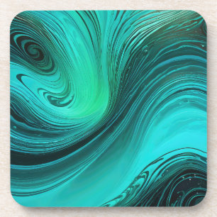 "Tarifa" Blue Swirls Waves Coaster