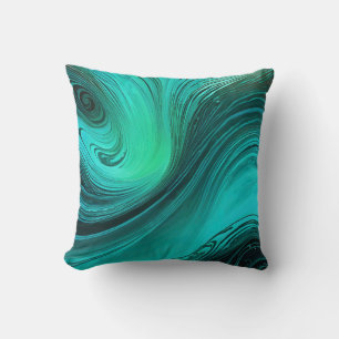 "Tarifa" Blue Swirls Waves Cushion