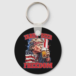 Tariff Beer Freedom Funny Tariff Trump  Key Ring