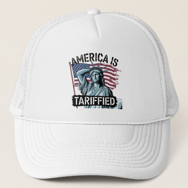 Tariff Titters – America’s Satirical Statement Trucker Hat (Front)