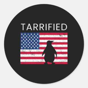Tariff Trade Anti Republican Conservative Penguin  Classic Round Sticker