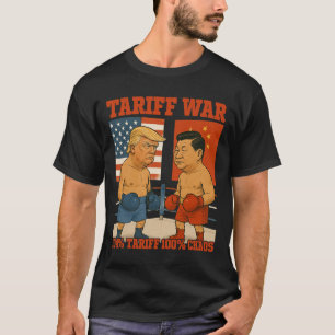 Tariff War Funny Trump Vs Xi Jinping Boxing Match  T-Shirt