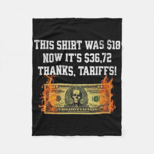 Tariffed Up! Trump China Meme Tee – 104% Funny Tra Fleece Blanket
