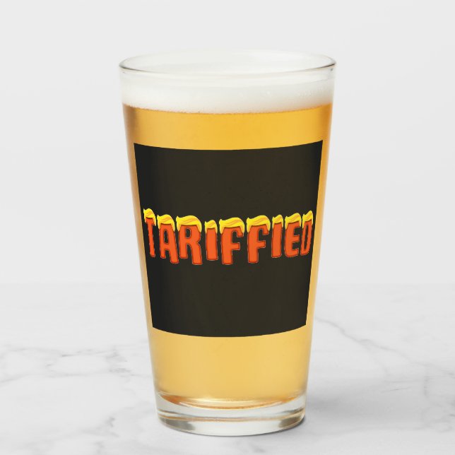 Tariffied - funny Donald Trump tariff Glass (Front Filled)