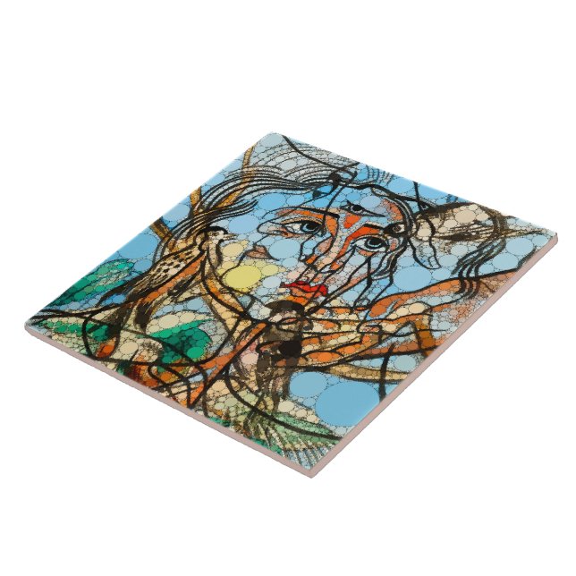 Tarin, Infinity Dots by After Francis Picabia Ceramic Tile (Side)